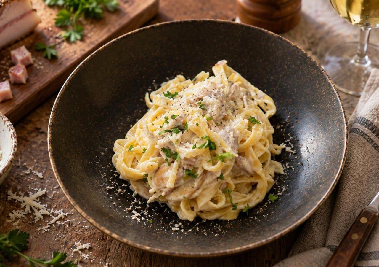 Makaronai „alla mattacchiona“ su guanciale ir pecorino